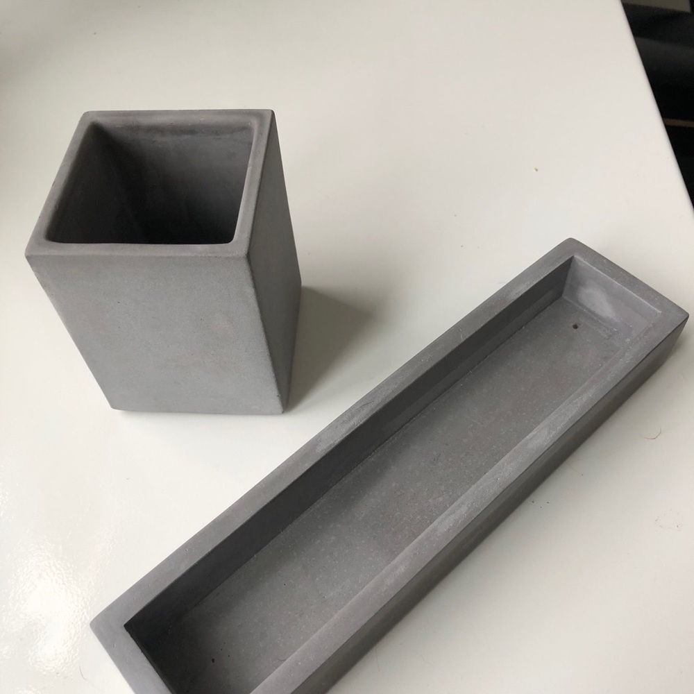 CB2 Cement Pencil Cup & Catchall
